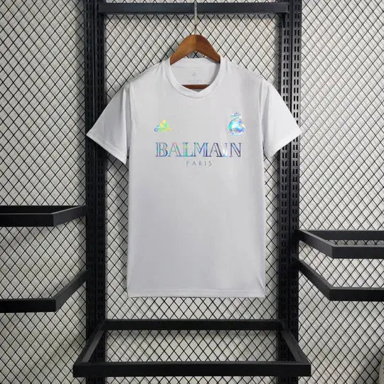 Maillot Real Madrid foot Balmain blanc 2023 2024 - MaillotKing