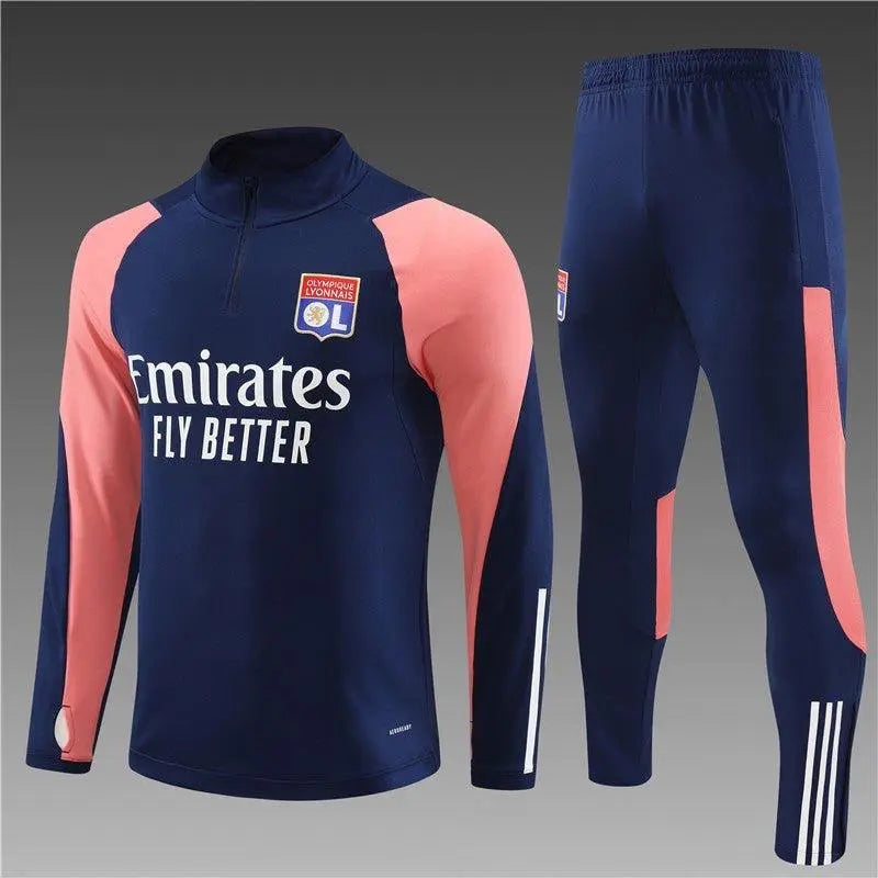 Ensemble Olympique de Lyon Bleu-Rose 2023 2024 - MaillotKing