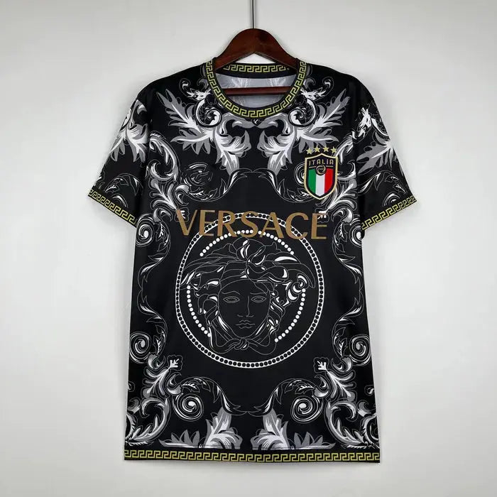 Maillot Italie saison 2023-2024 collab Versace noir - MaillotKing