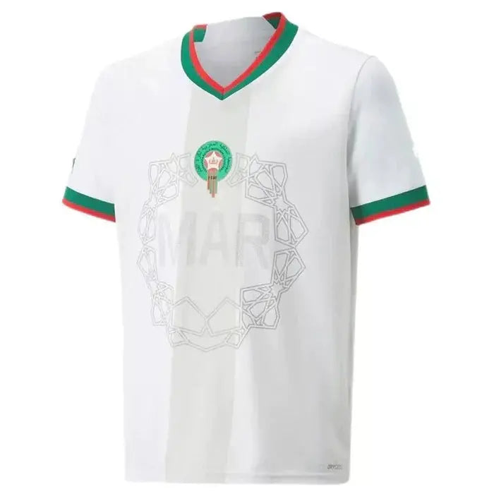 Maillot Maroc saison 2022 extérieur Coupe du Monde blanc - MaillotKing